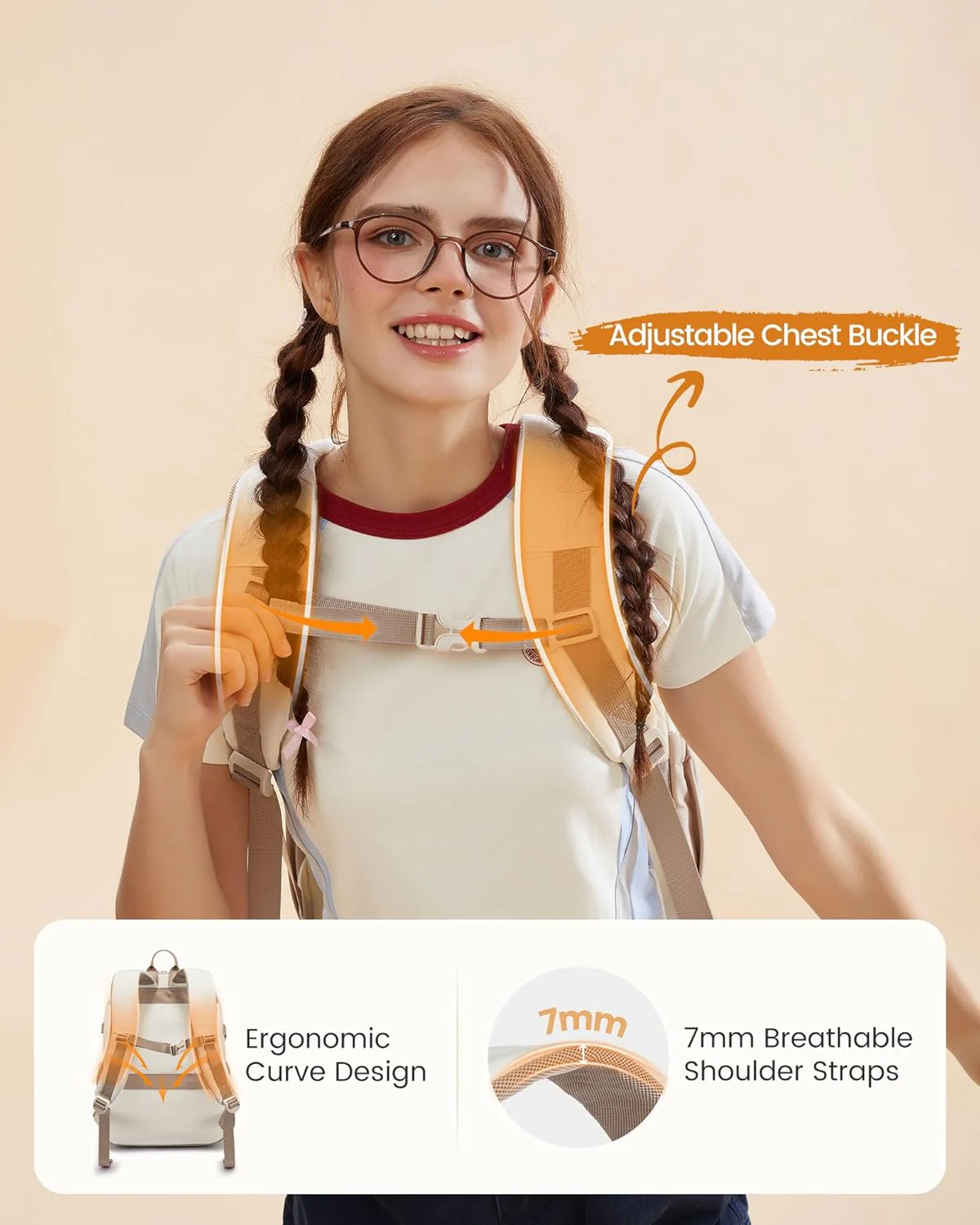 Cute School Backpack, 15.6", 4423 - Image 7