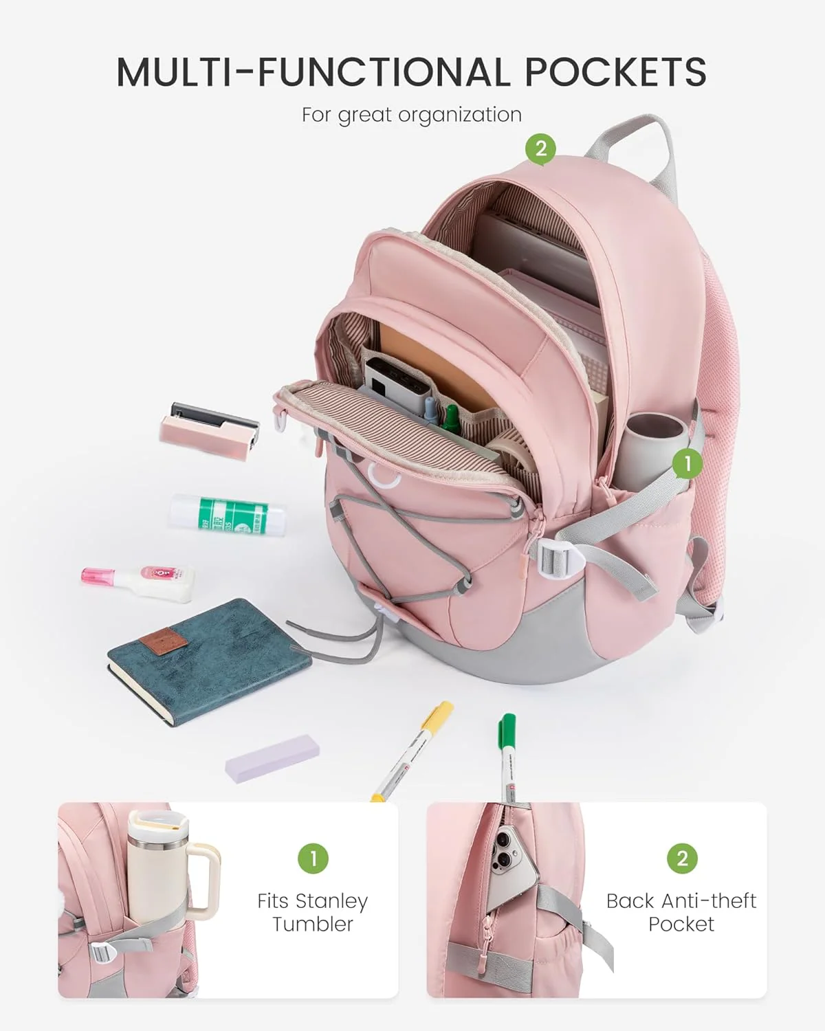 Cute School Backpack, 15.6" 17.3", 4424 - Image 6