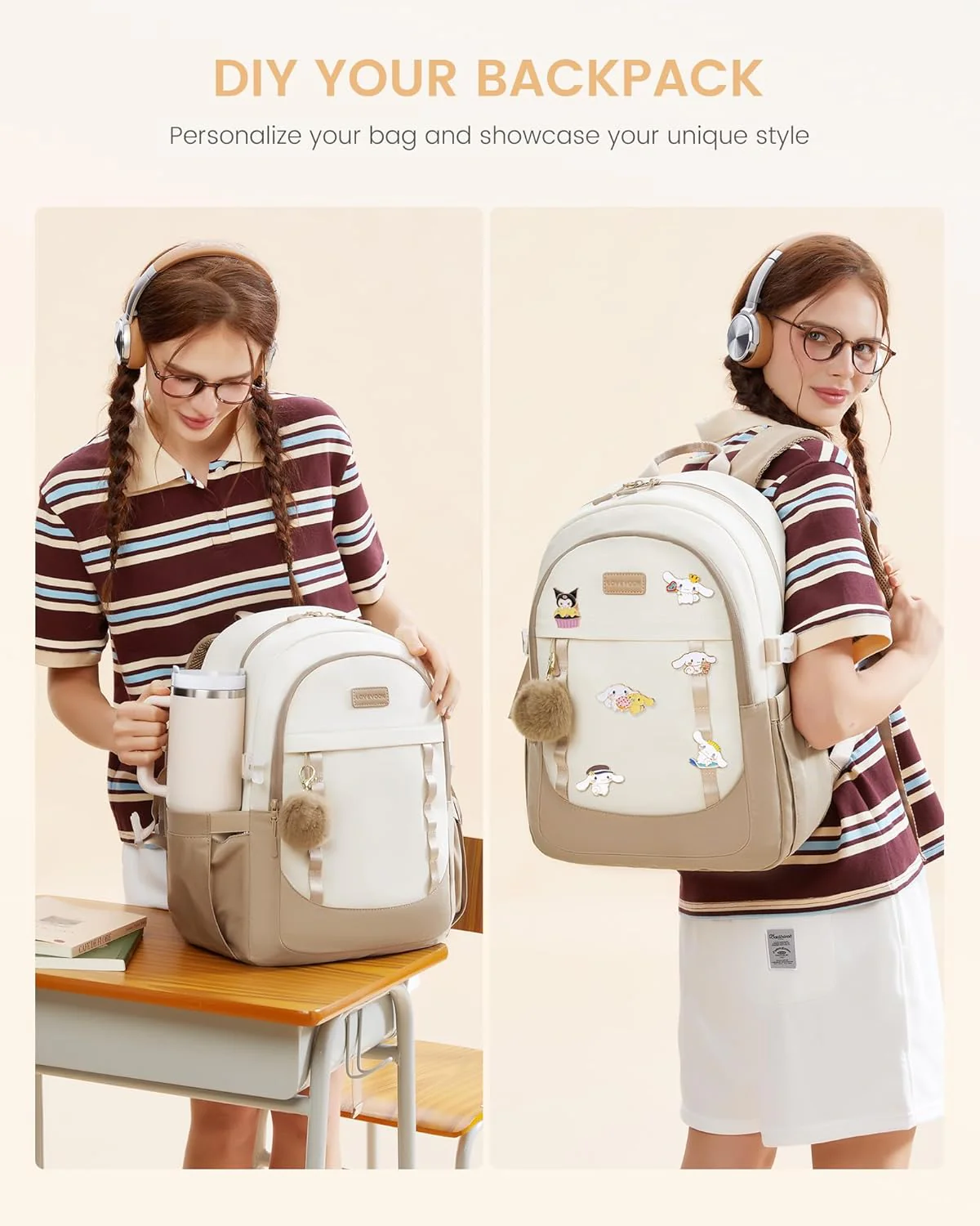 Cute School Backpack, 15.6", 5010 - Image 7