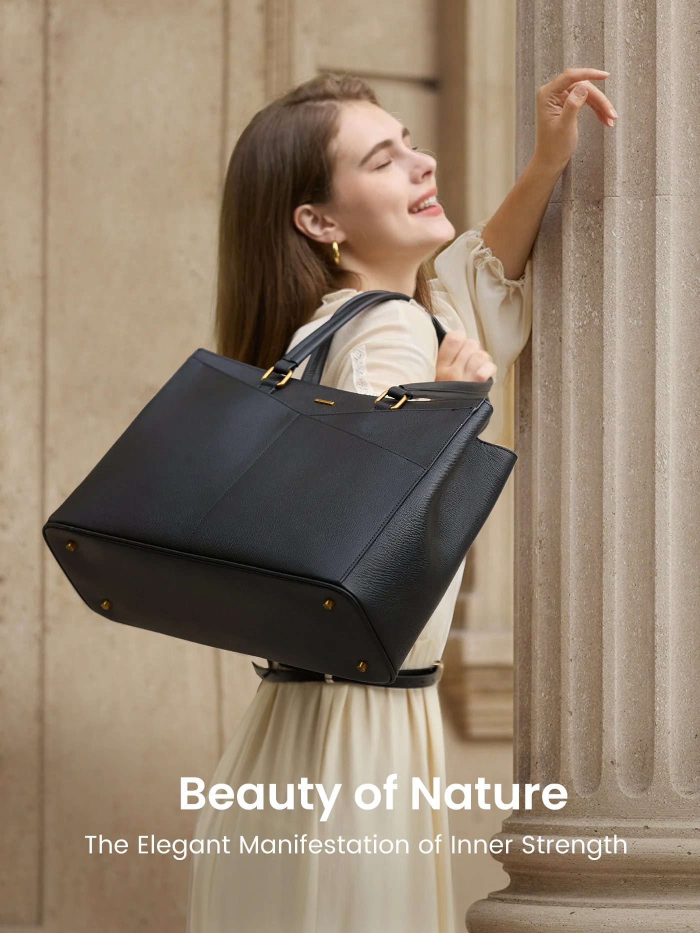 Elevate Top-Grain Leather Tote--100% Cowhide - Image 6