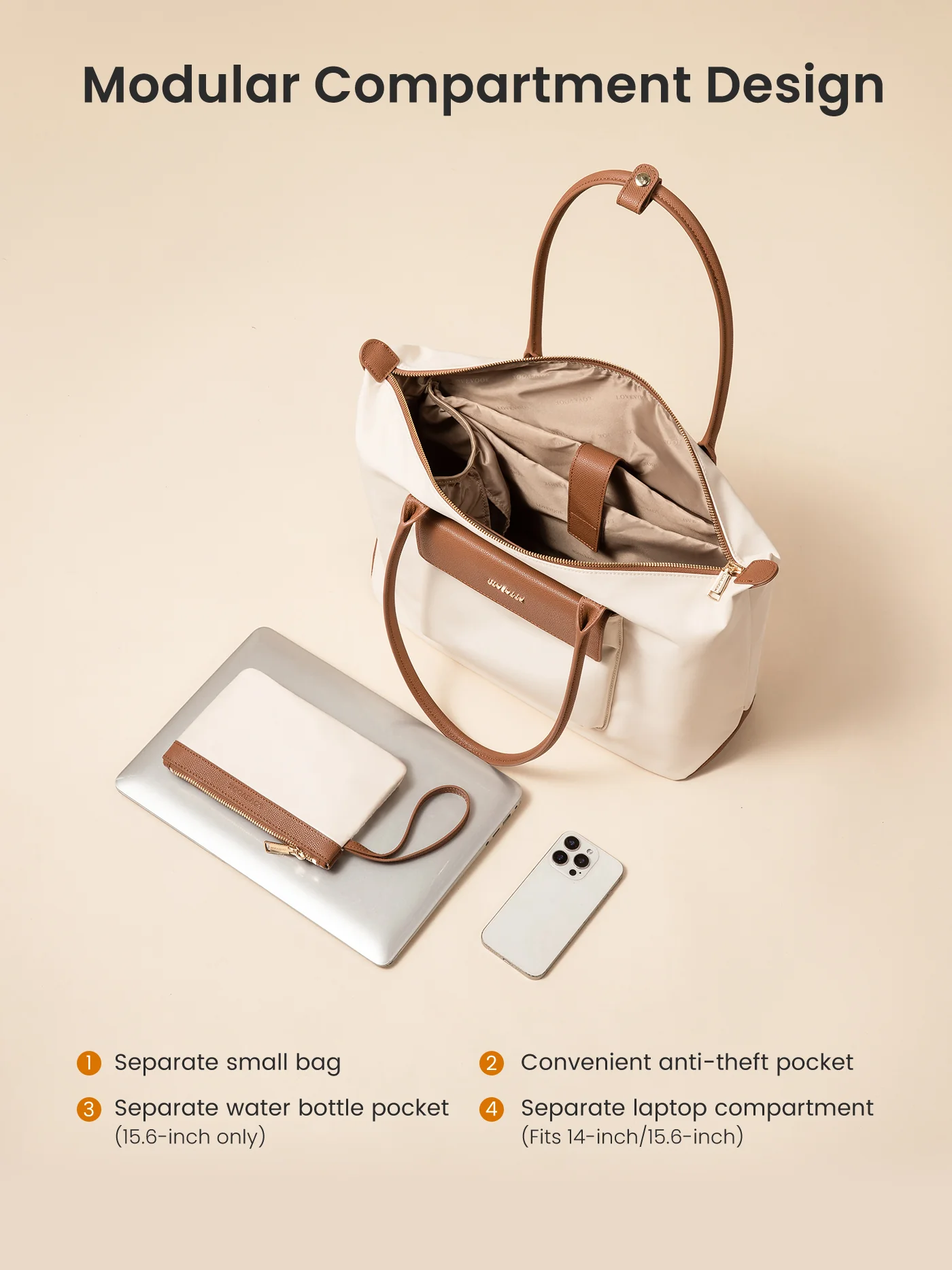 Grace Laptop Tote, Cloud Black (US ONLY) - Image 4
