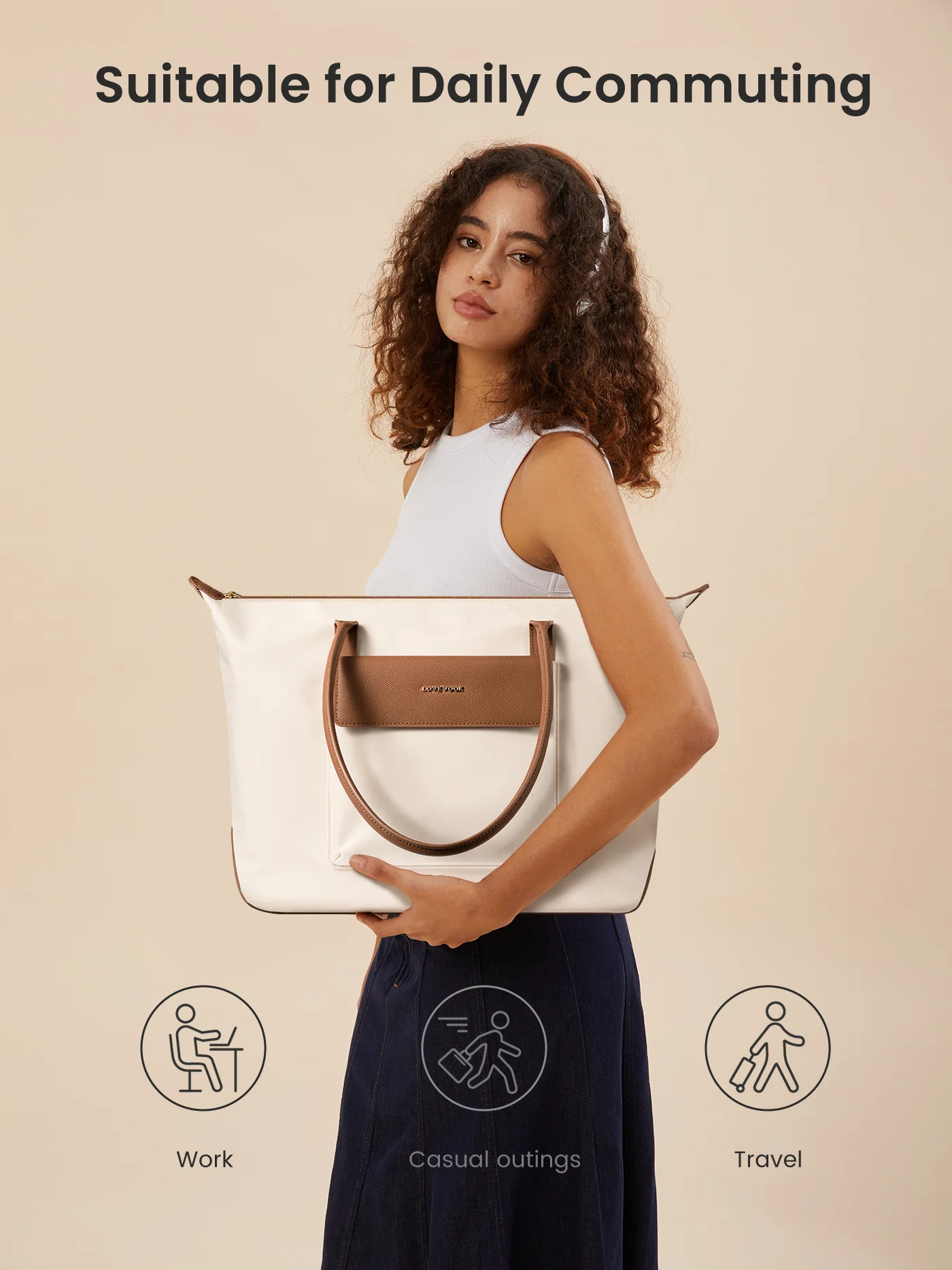 Grace Laptop Tote, Cloud Black (US ONLY) - Image 6