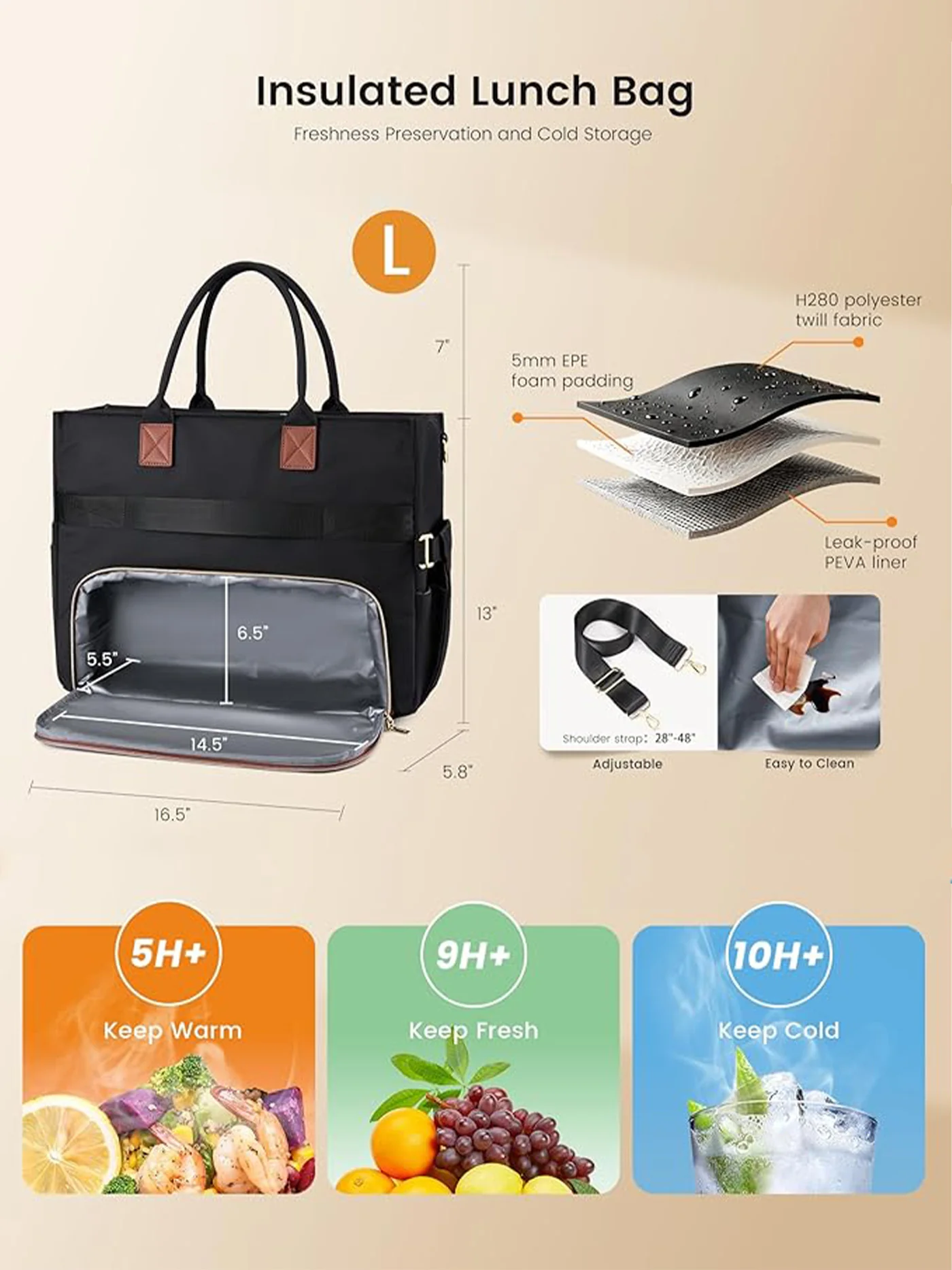 Insulated Lunch Bag 15.6" 17.3" - Image 5