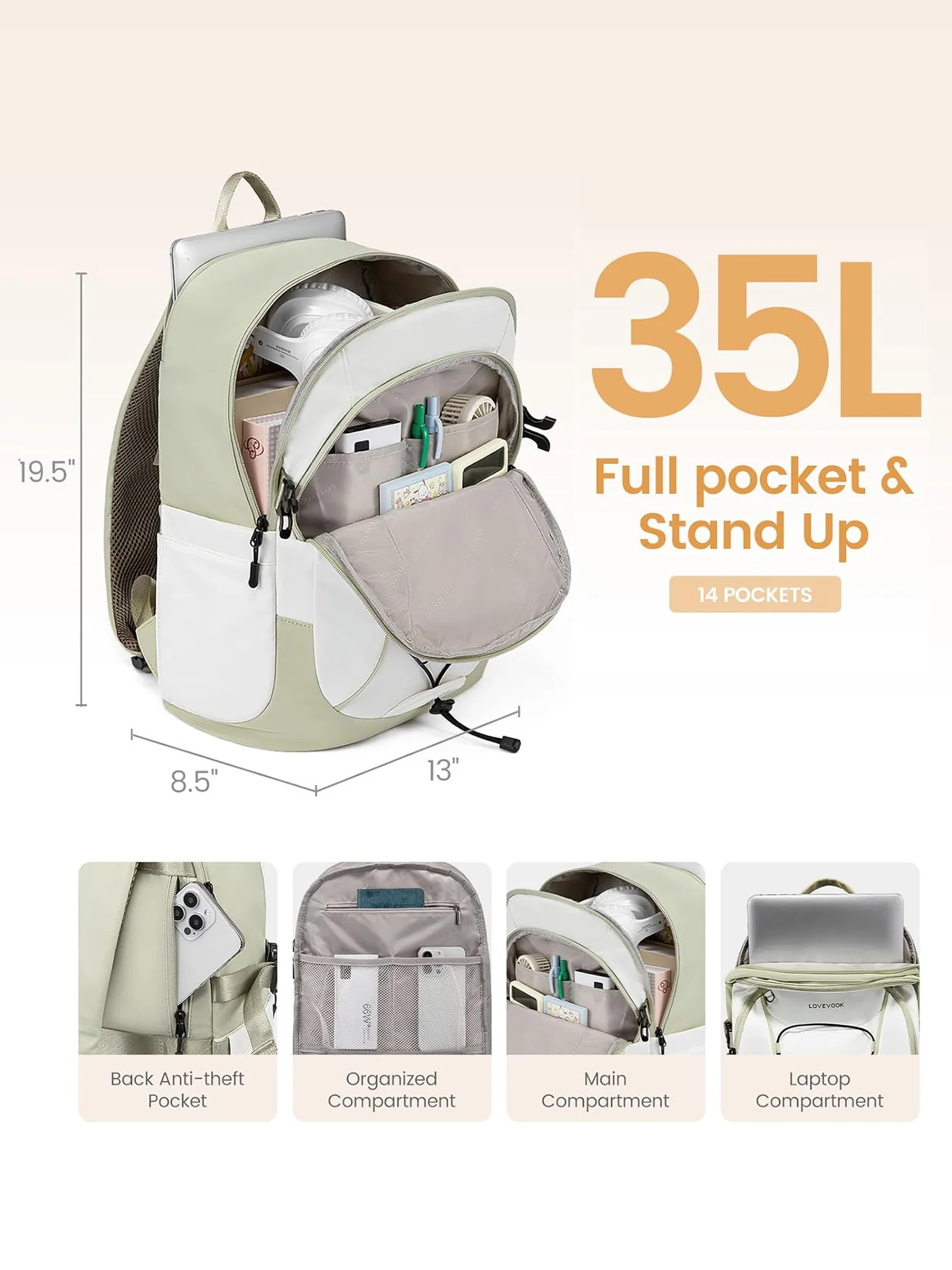 Lightweight  Laptop Backpack, 15.6"-18", 4572 - Image 5