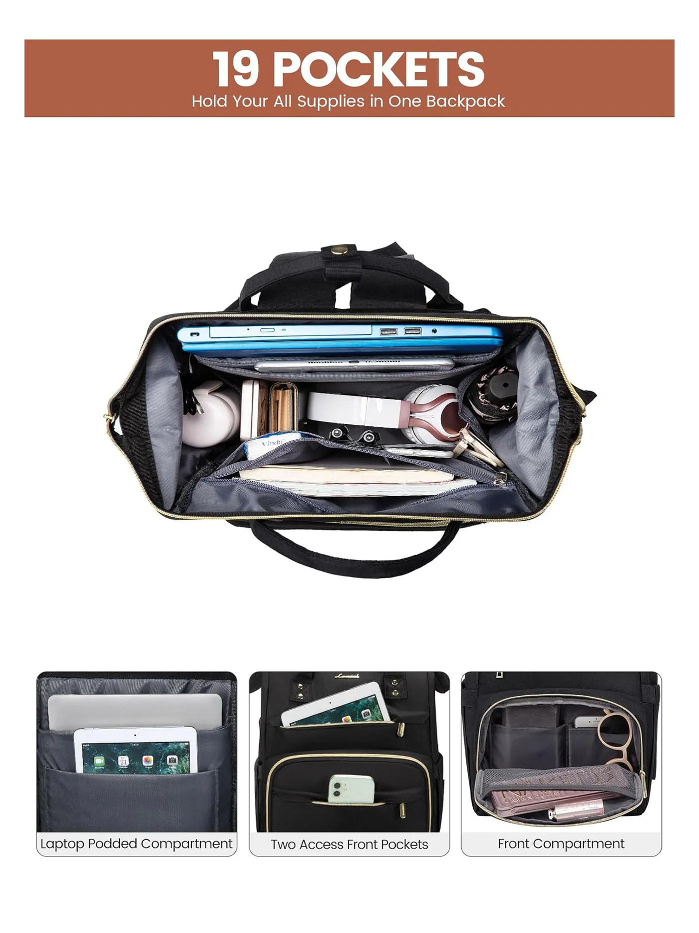 Viola I Laptop Backpack, 15.6"-17" - Image 4