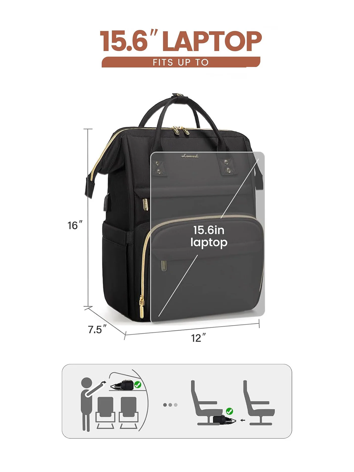Viola I Laptop Backpack, 15.6"-17" - Image 6