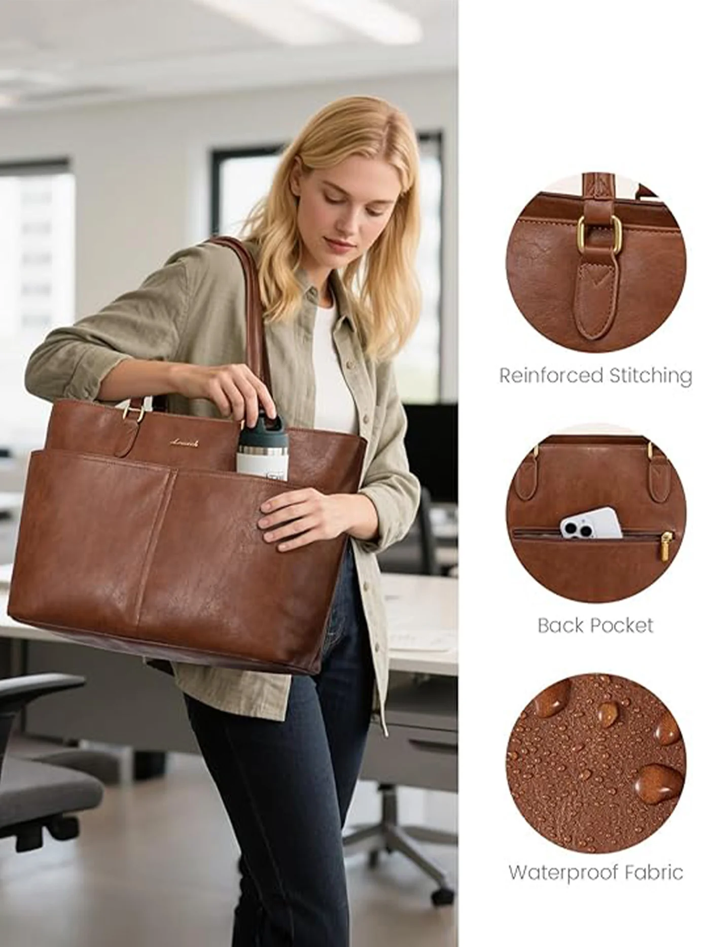 Vintage Laptop Tote Bag 15.6" 17.3" - Image 8