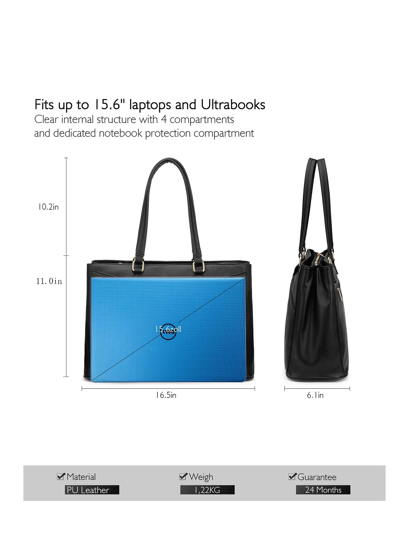 Laptop Shoulder Bag, 15.6" - Image 3