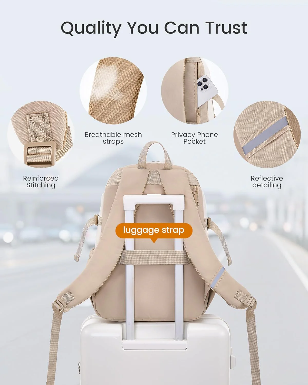 Large Capacity School Backpack, 15.6" 17.3", 4400 - Image 4