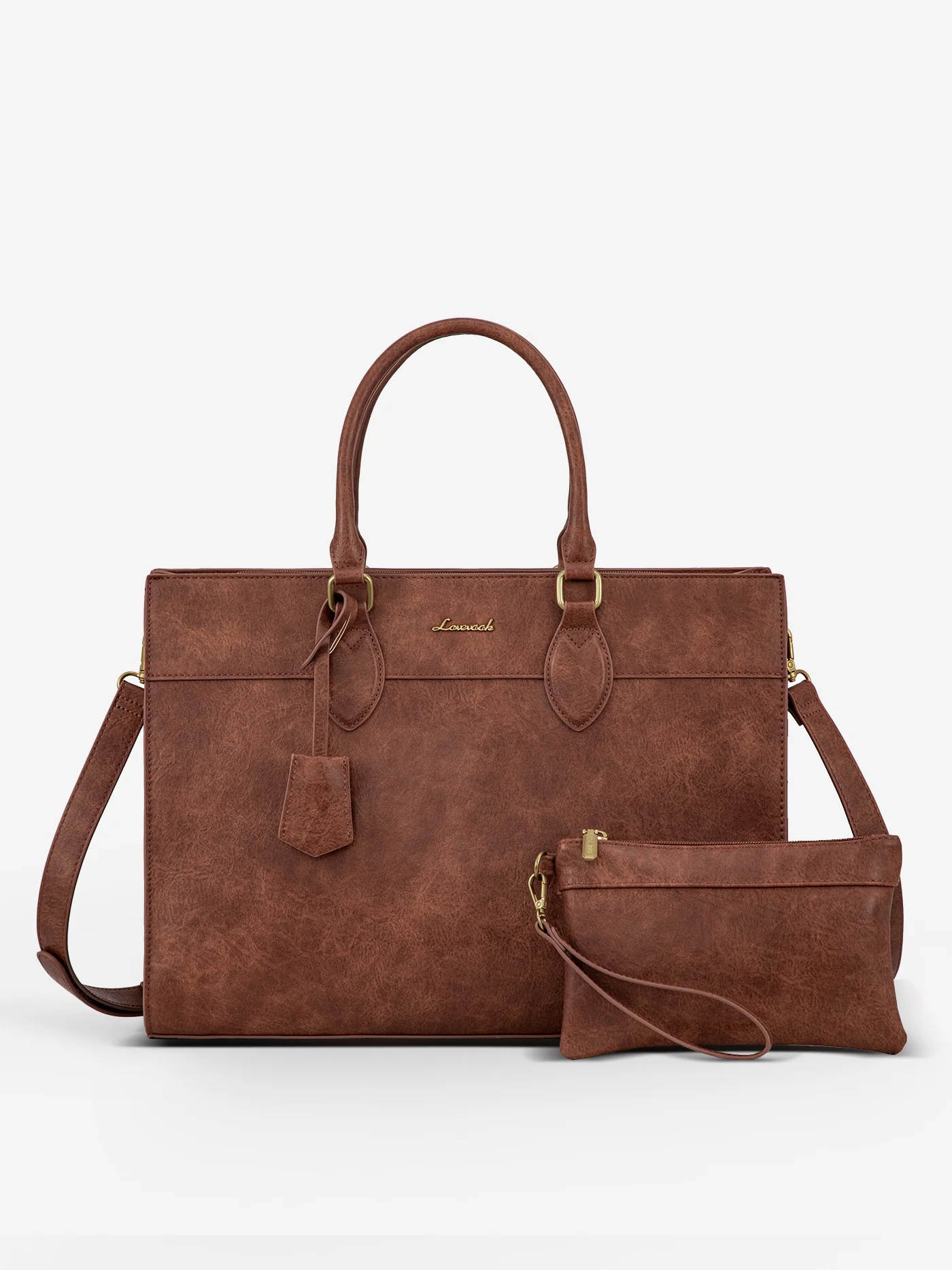 2Pcs Leather Computer Bag, 15.6" 17.3" - Image 12
