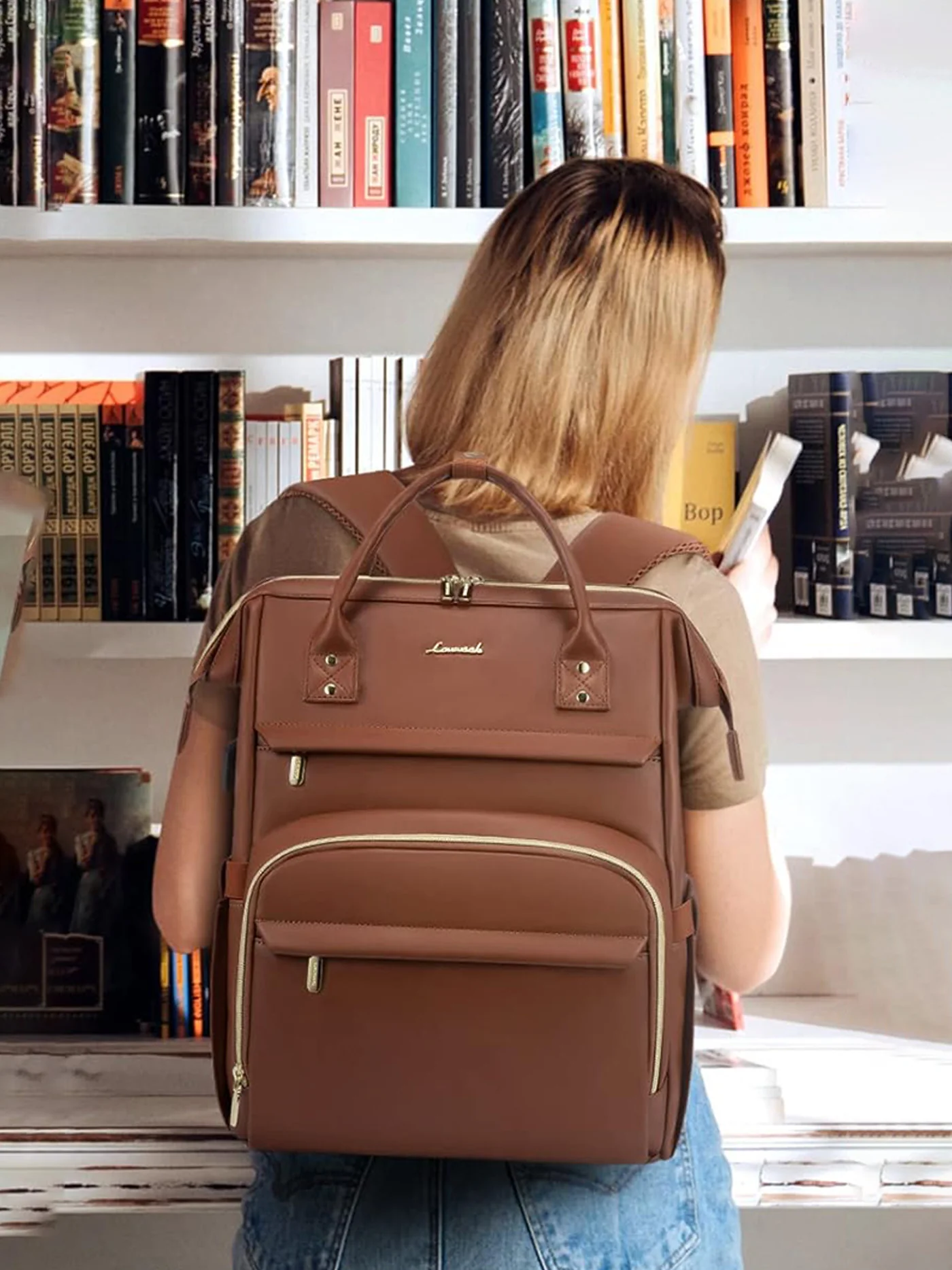 Leather Laptop Backpack, 15.6"-18" - Image 11
