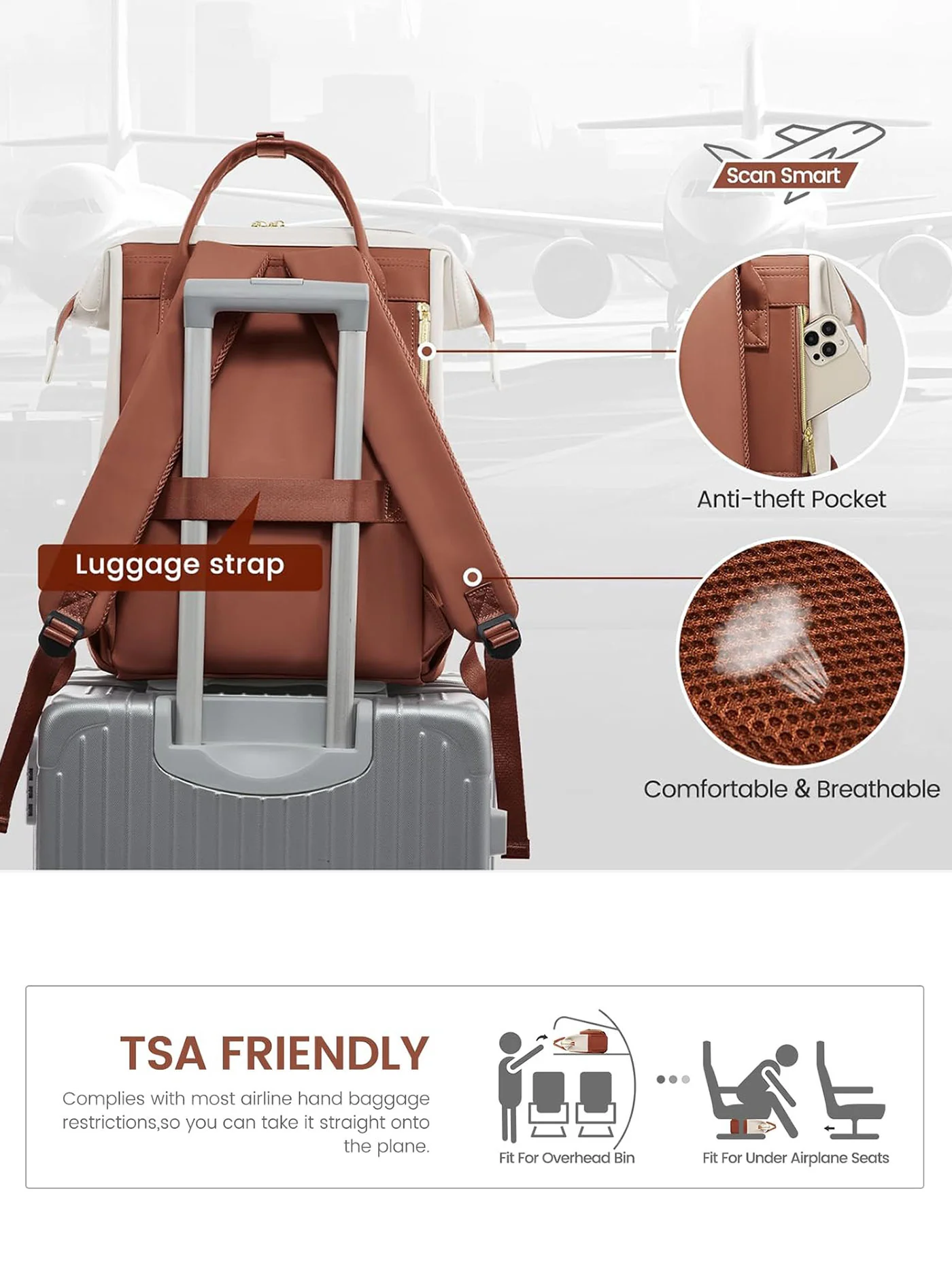 Leather Laptop Backpack, 15.6" 17" - Image 7
