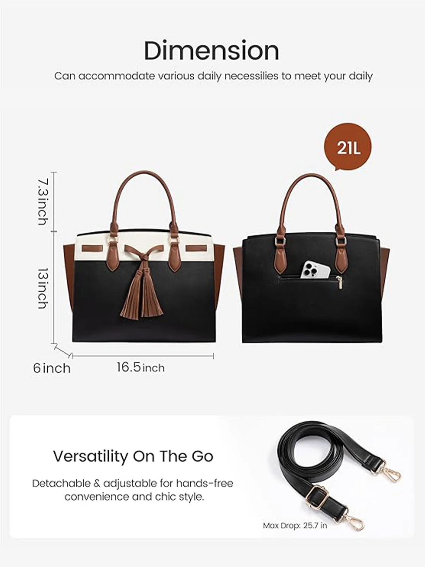 Leather Laptop Bag 15.6" 17.3" - Image 4