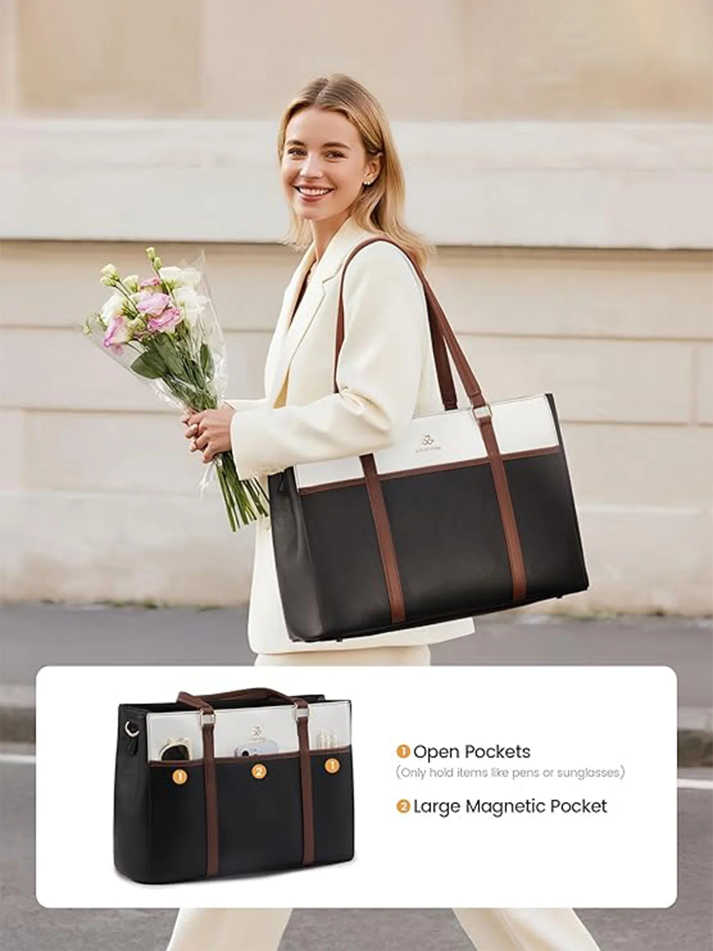 Leather Laptop Lunch Bag 15.6" 17.3" - Image 2