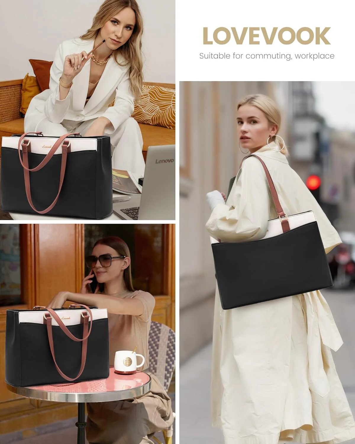 Leather Laptop Tote Bag, 15.6" 17.3" - Image 10