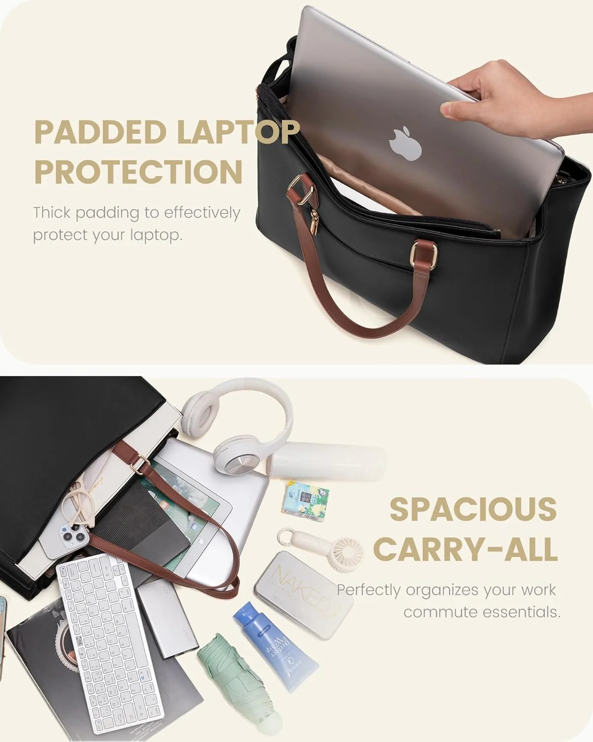 Leather Laptop Tote Bag, 15.6" 17.3" - Image 5
