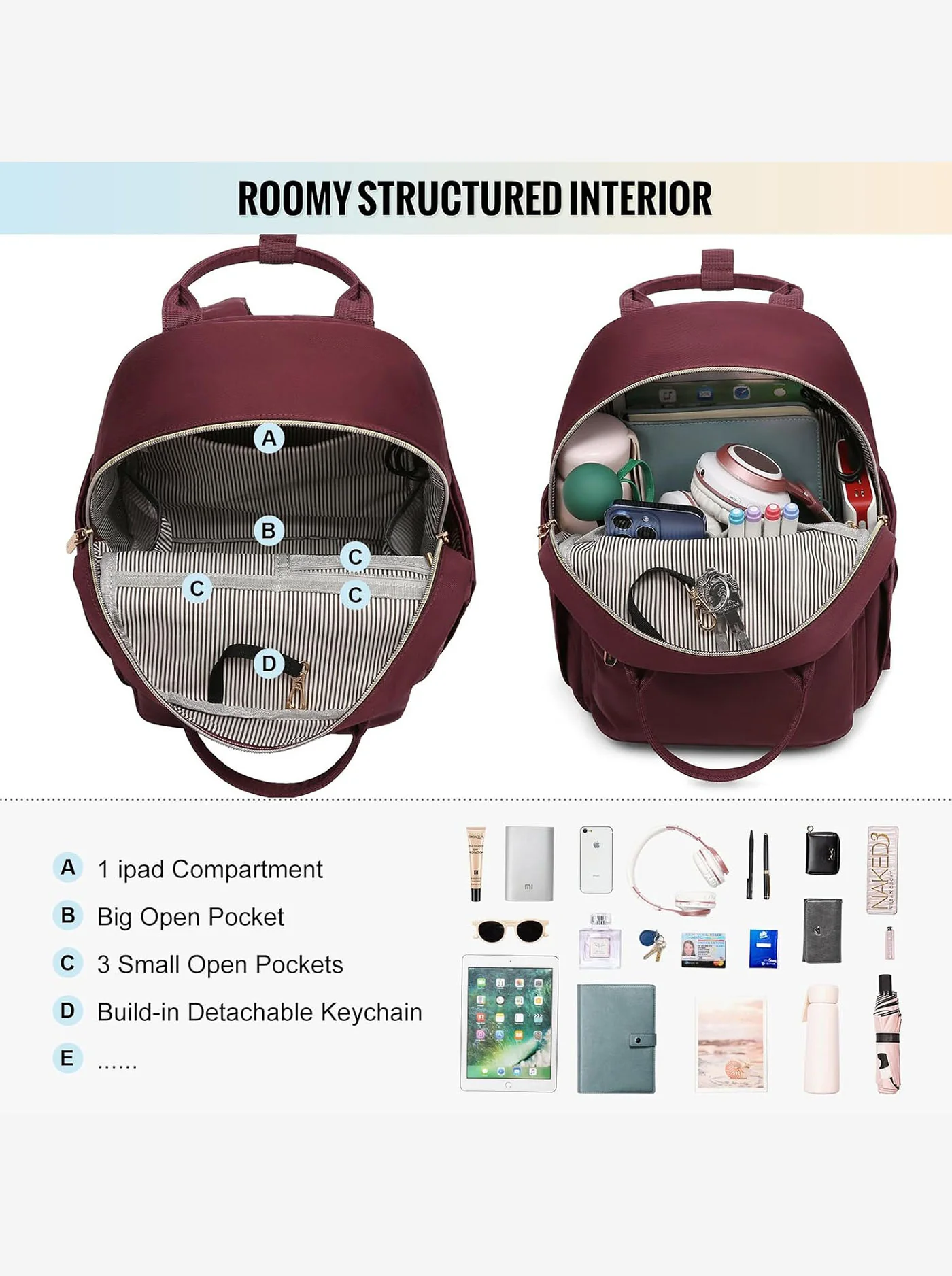 Light Weight Fashion Backpack, 11" 13.3" - Image 5