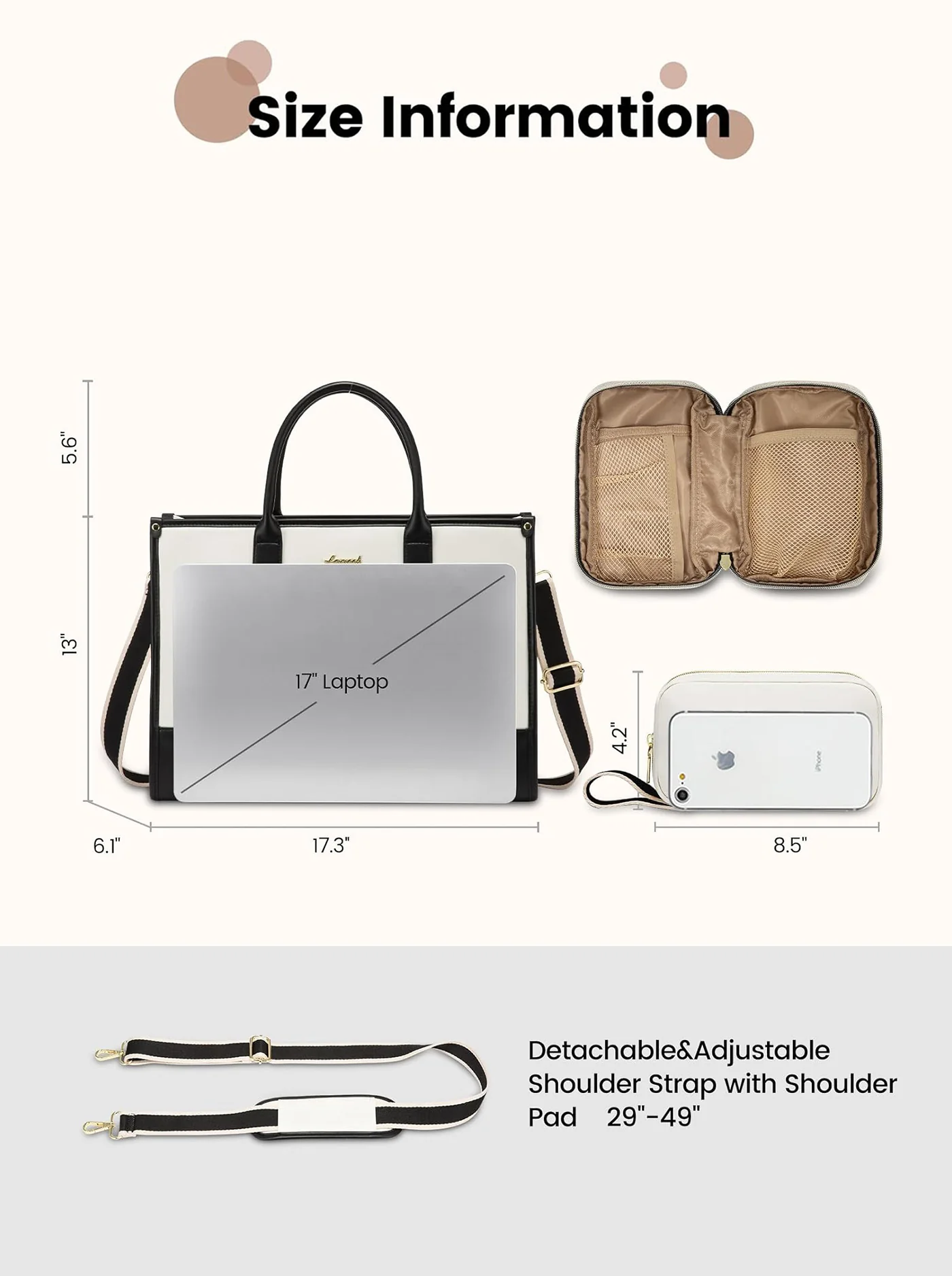 2Pcs Lightweight Computer Bag, 15.6" 17" - Image 5