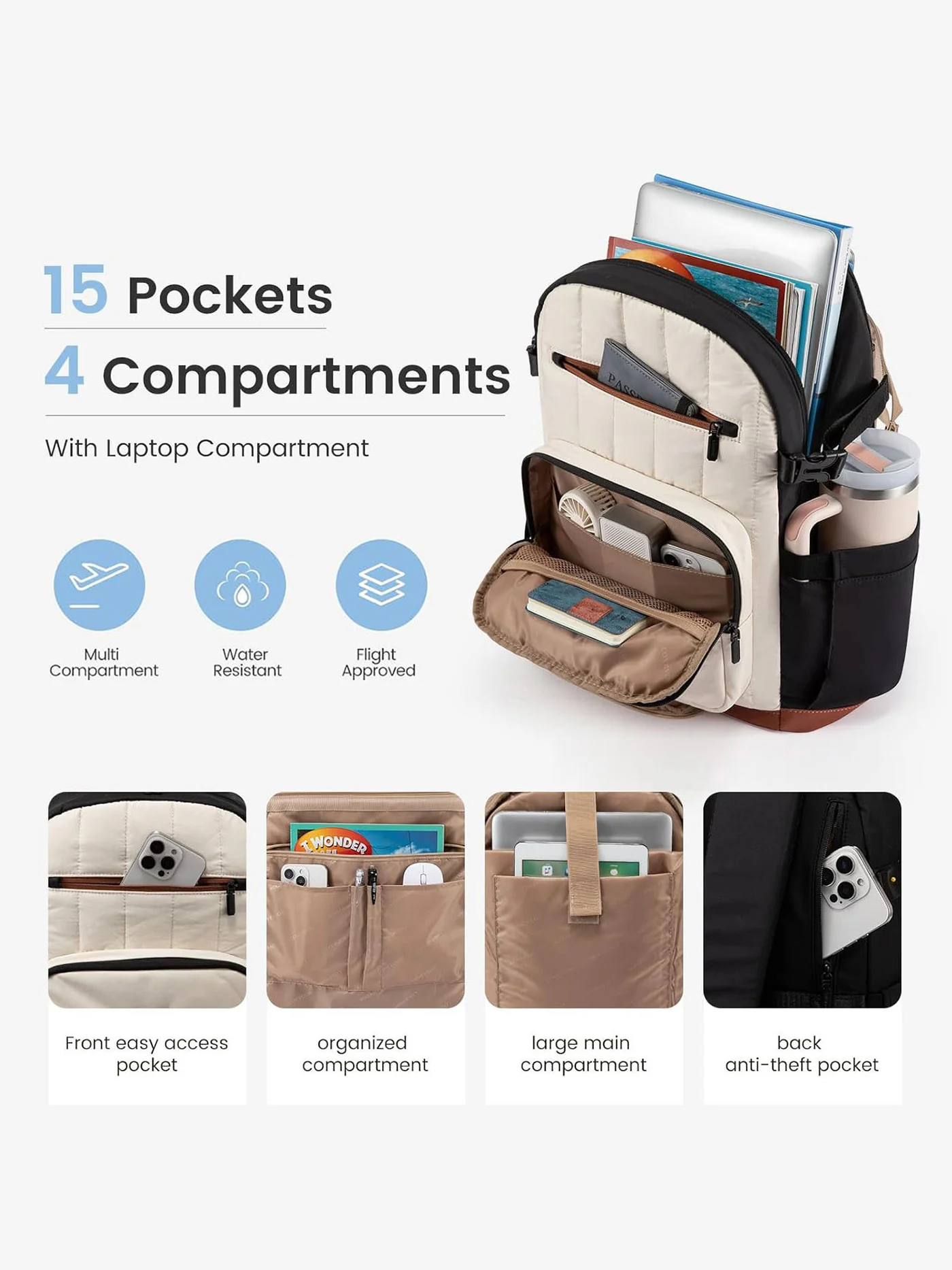 Lightweight School Backpack, 15.6" 17", 4511 - Image 3