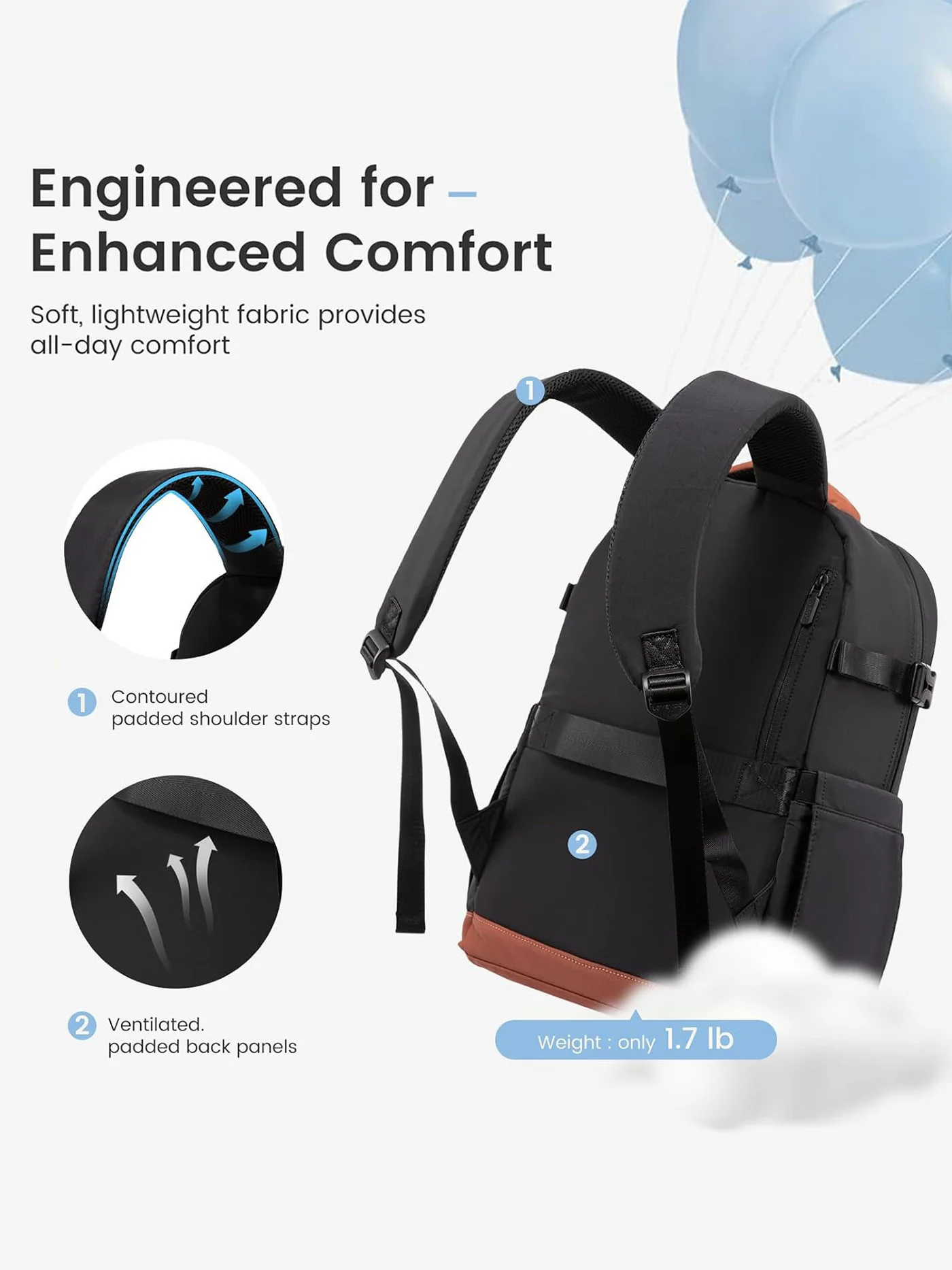 Lightweight School Backpack, 15.6" 17", 4511 - Image 5