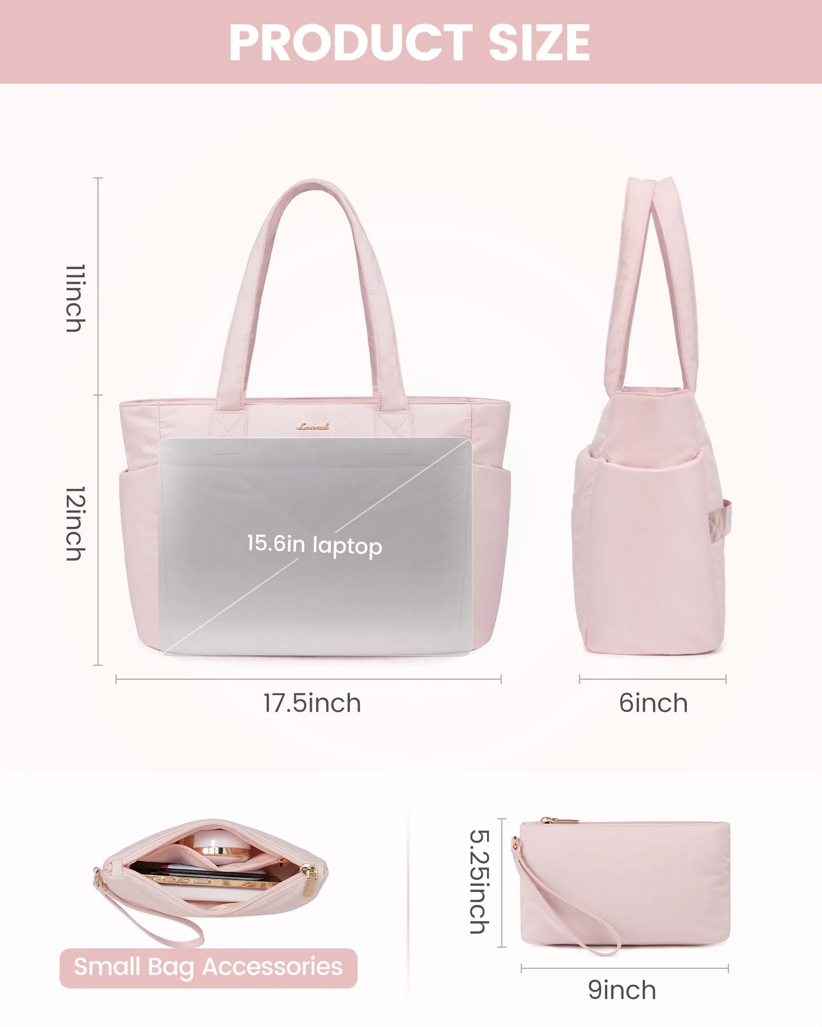 2Pcs Lightweight Puffy Tote Bag - Image 5