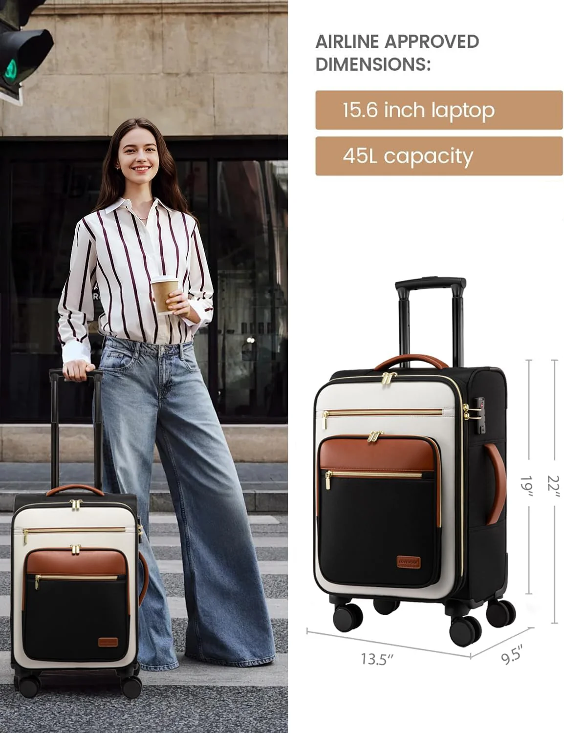Lightweight Waterproof Suitcases, 20"(Only US) - Image 9