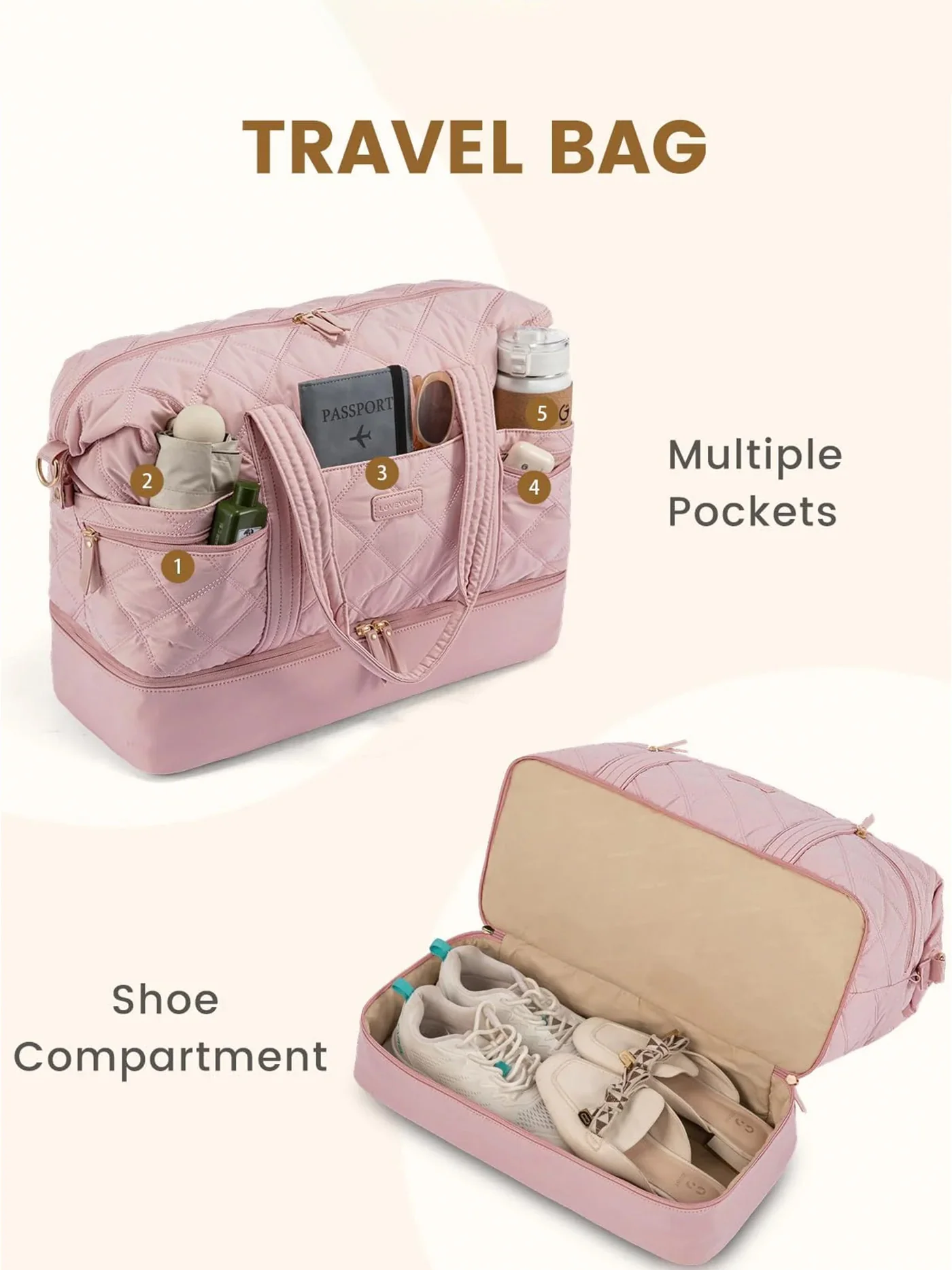 Lightweight Weekender Bag, 40L 56L - Image 3