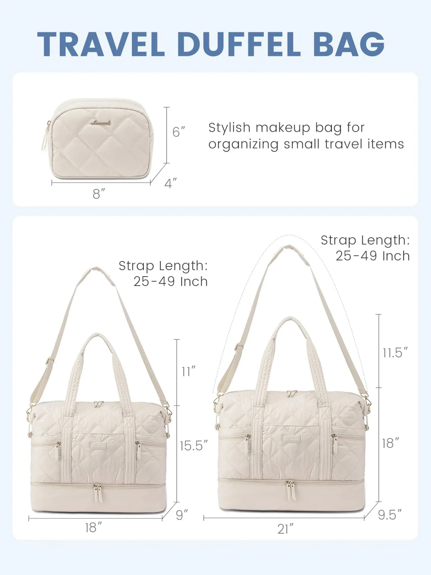 Lightweight Weekender Bag, 40L 56L - Image 9