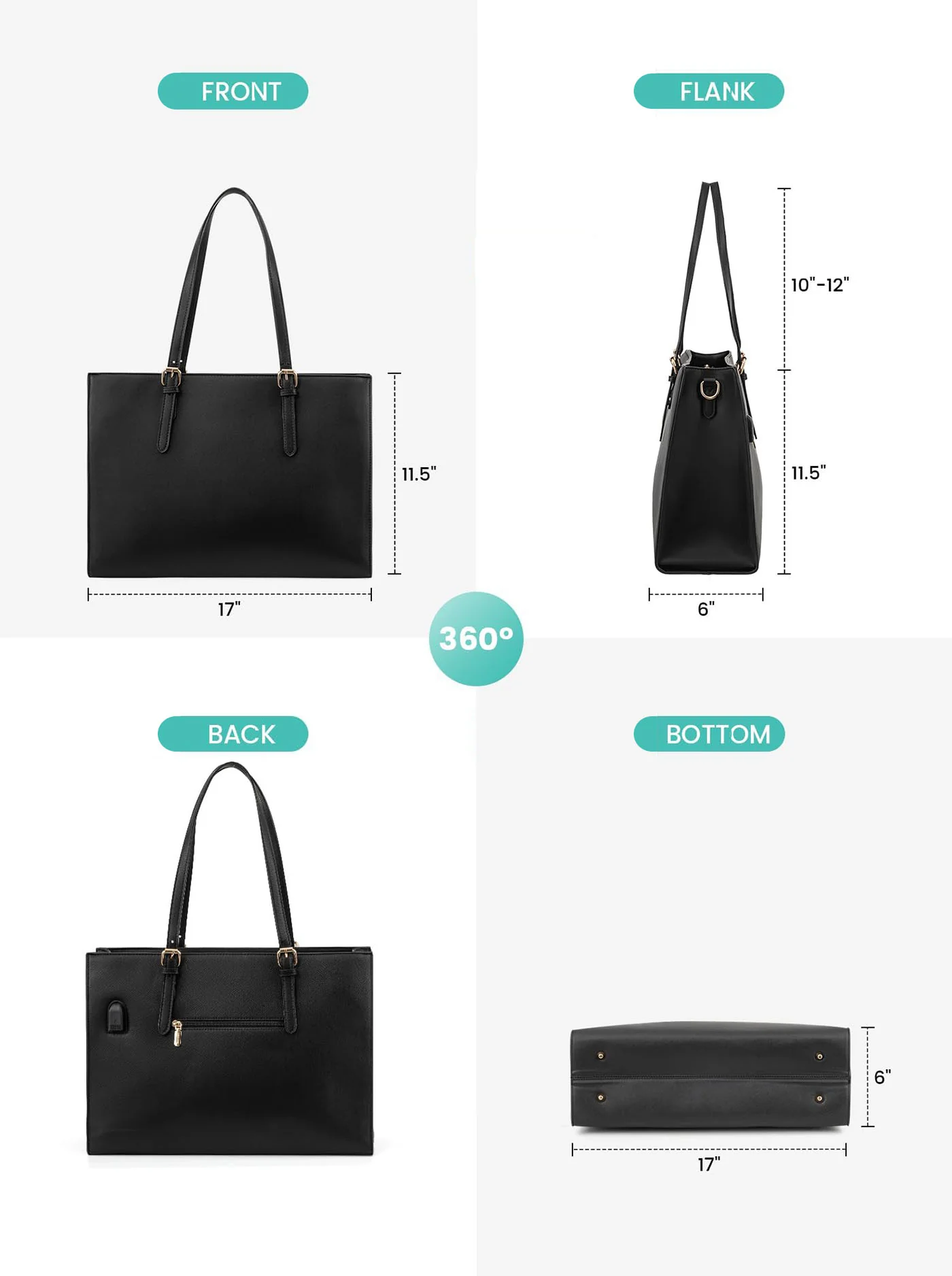 2Pcs Laptop Shoulder Bag, 15.6" - Image 4