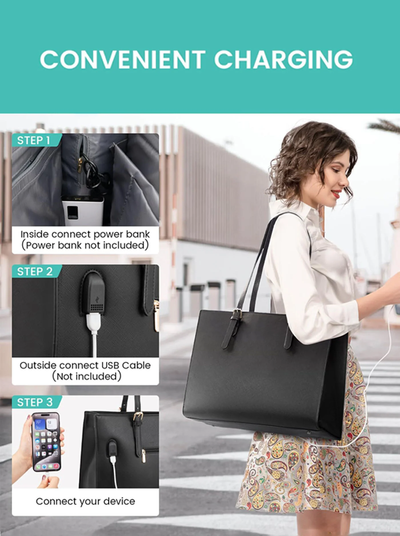 2Pcs Laptop Shoulder Bag, 15.6" - Image 9