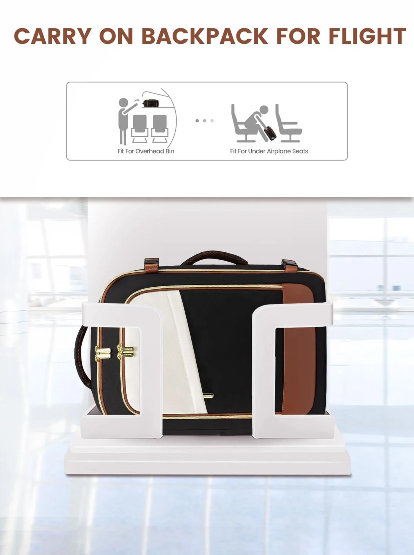 4Pcs Travel Backpack for Airplanes, 40L - Image 3
