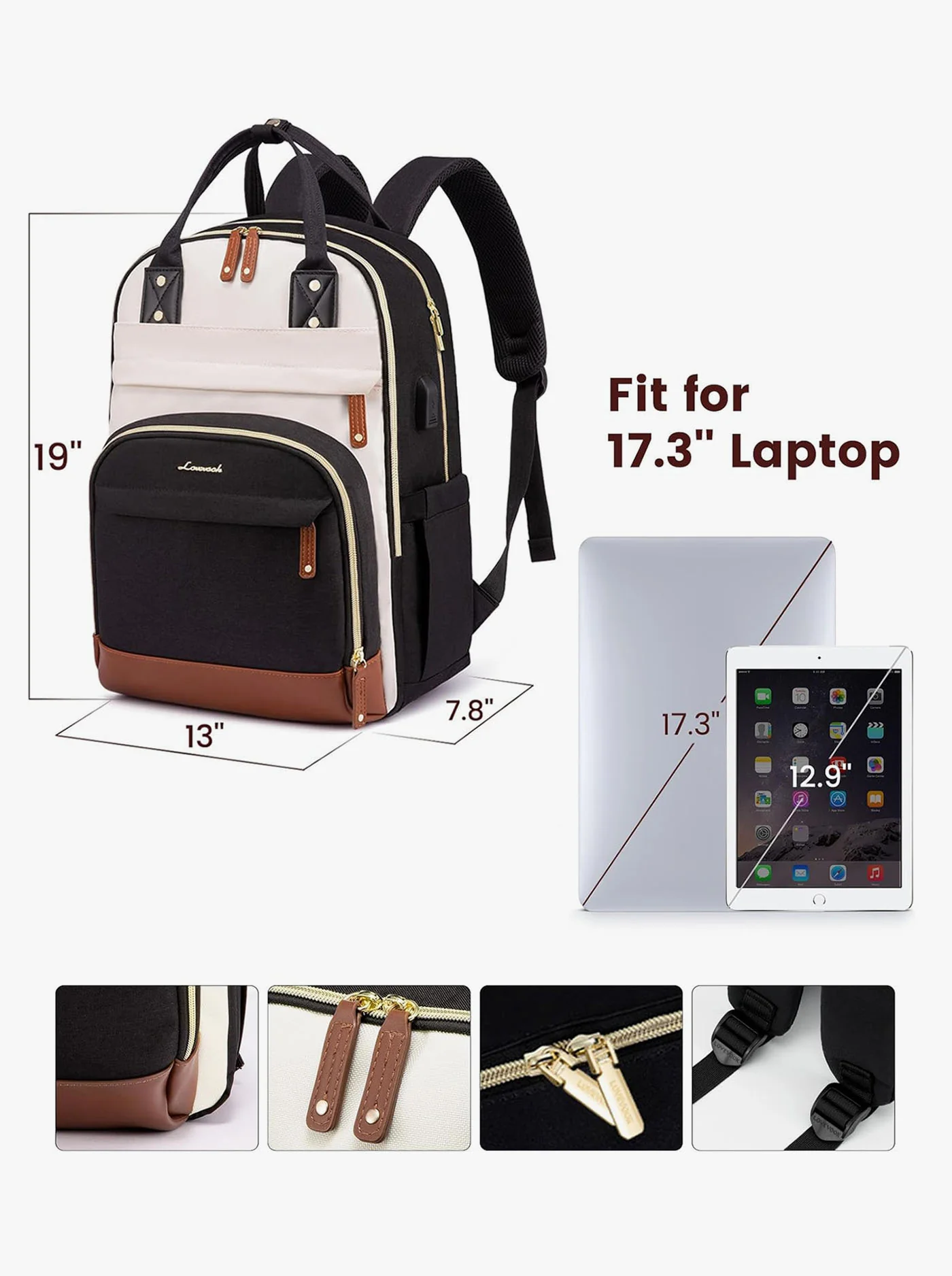 Molebelle Laptop Backpack, 15.6" 17" - Image 5
