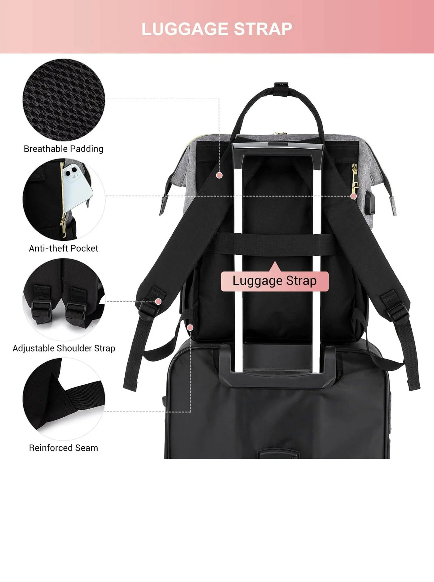 Viola V Laptop Backpack, 15.6" 17" - Image 5