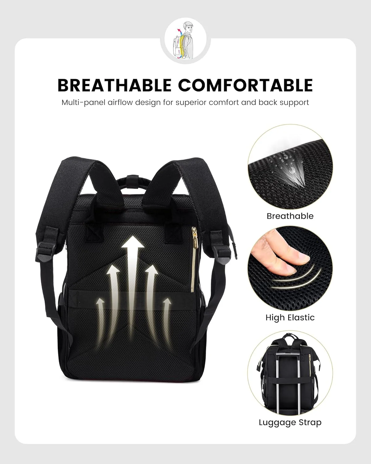 Viola Ⅱ Laptop Backpack with Separate Laptop Compartment, 15.6" 17" - Image 7