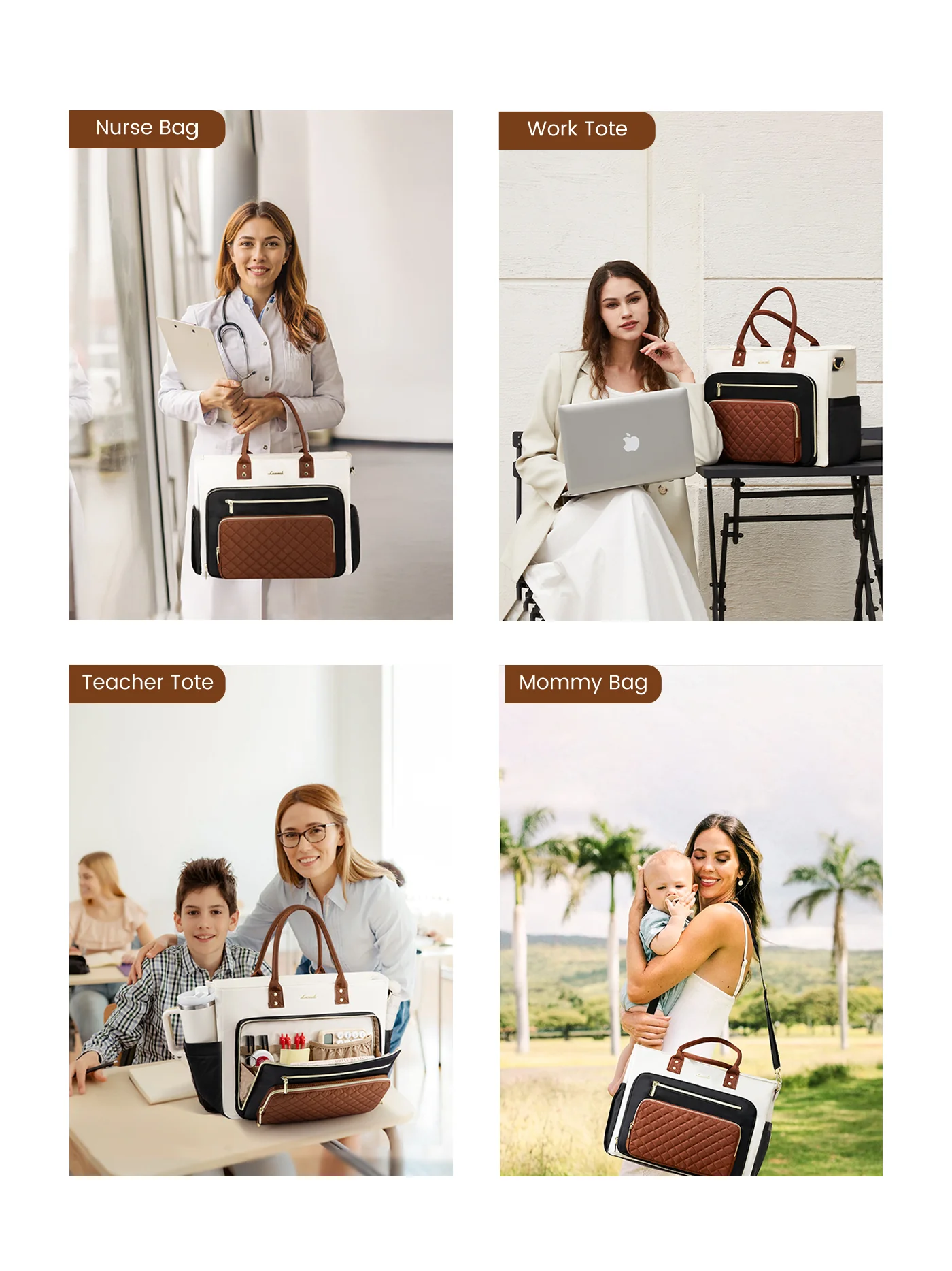 Multi-Pocket Laptop Tote Bag , 15.6" 17.3" - Image 8