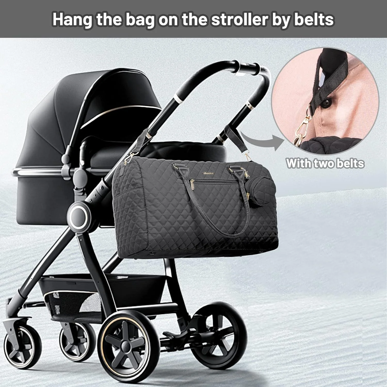 5Pcs Quilted Diaper Tote Bag - Image 10