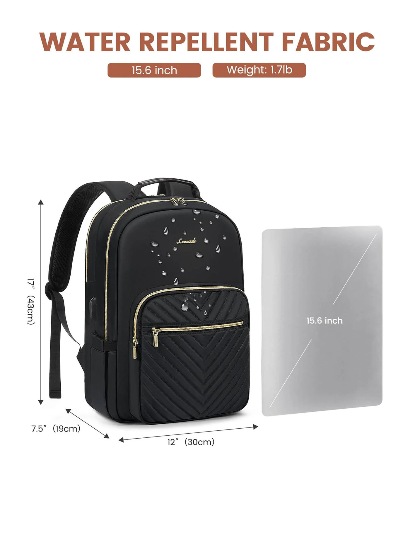 The V Laptop Backpack, 15.6"-17.3" - Image 4