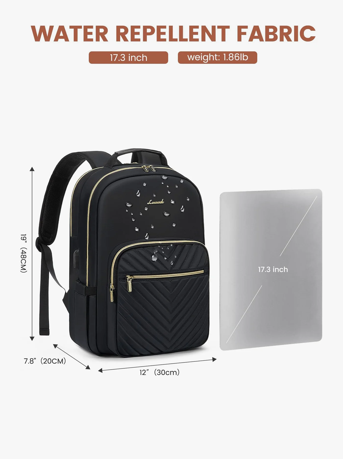 The V Laptop Backpack, 15.6"-17.3" - Image 5