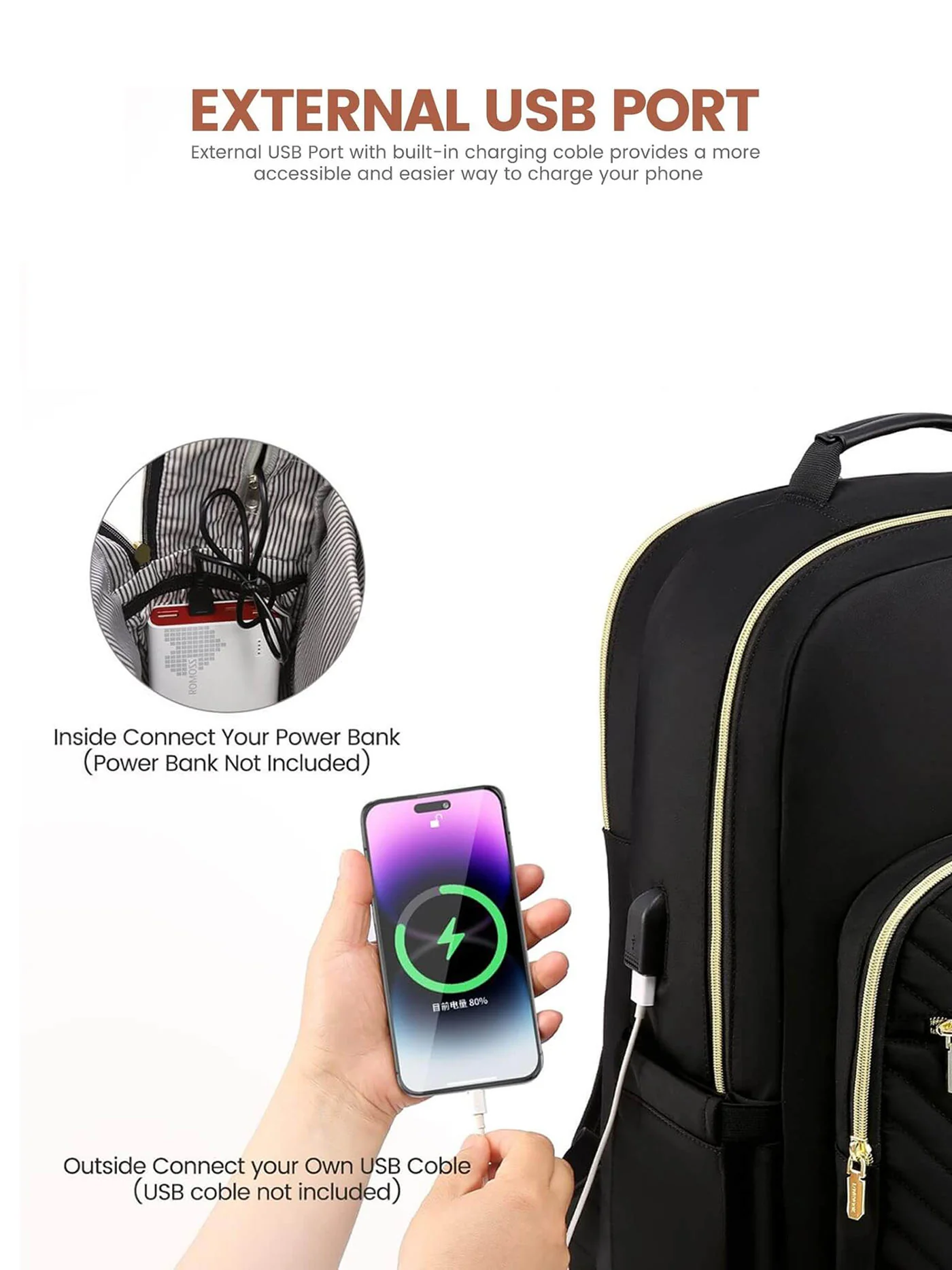 The V Laptop Backpack, 15.6"-17.3" - Image 6