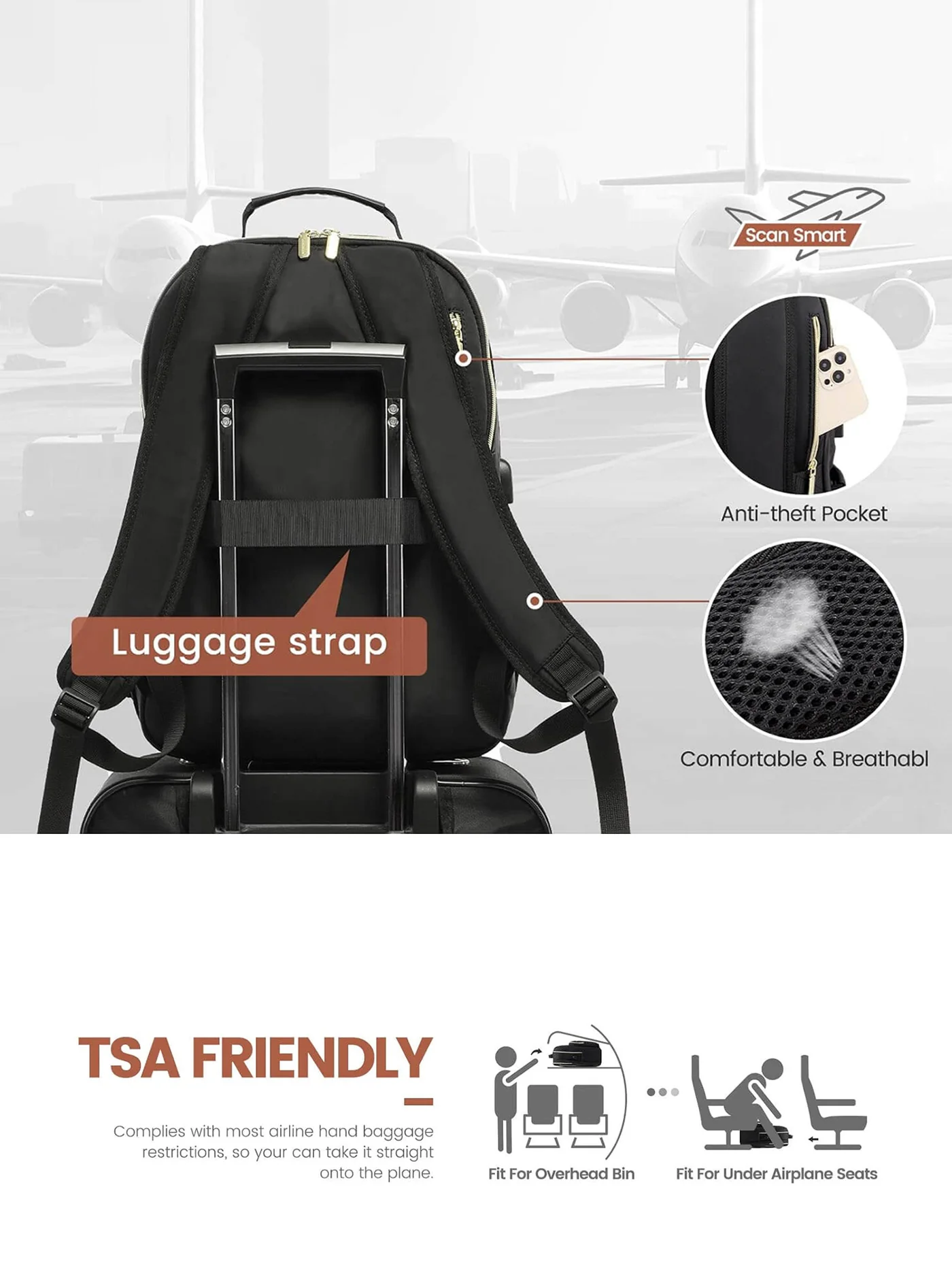 The V Laptop Backpack, 15.6"-17.3" - Image 7