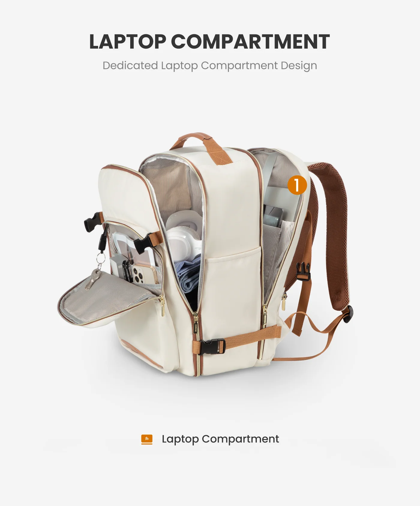 4Pcs, 40/50L Freyja Laptop Travel Backpack, 17" 18" - Image 6