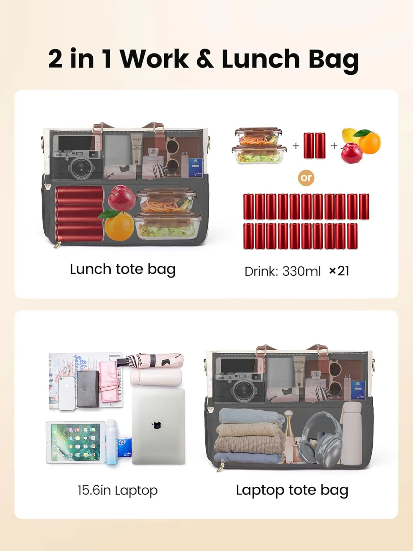 Lunch Tote Bag, 15.6" 17.3" - Image 9