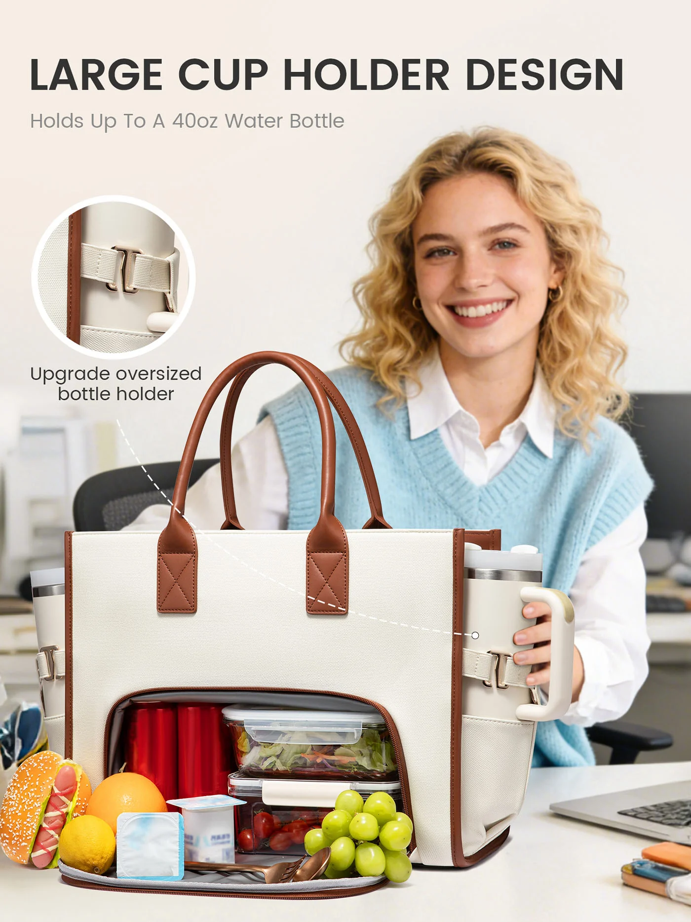 Lunch Compartment Tote Bag 15.6" 17.3" - Image 2