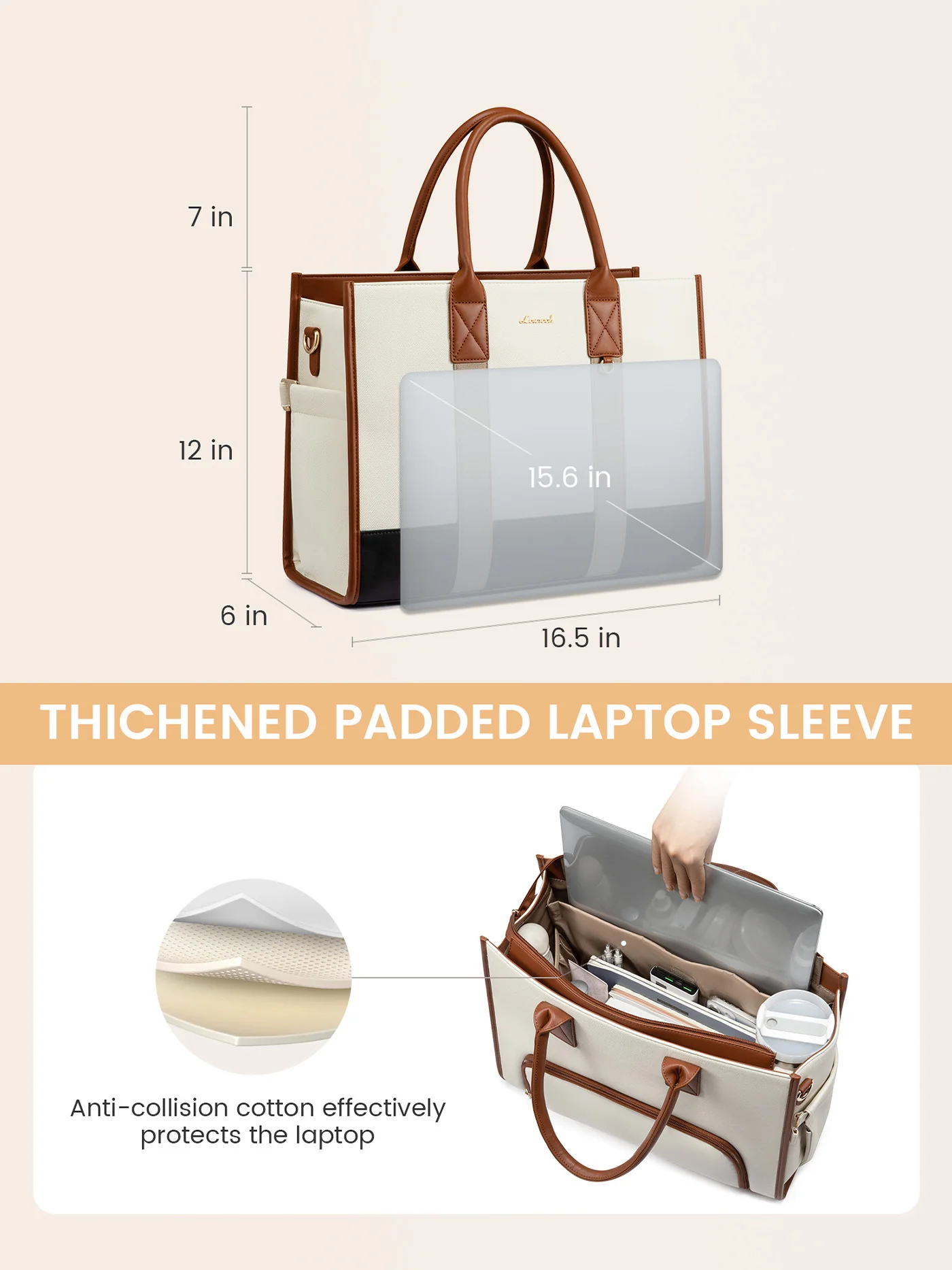 Lunch Compartment Tote Bag 15.6" 17.3" - Image 6