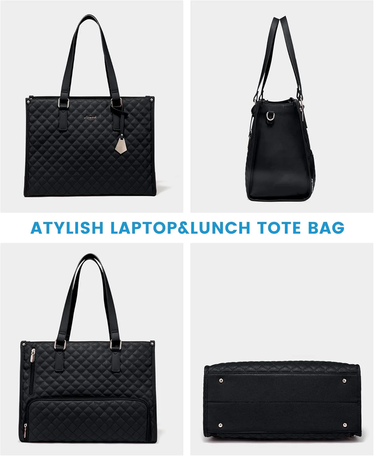 2Pcs Lunch Tote Shoulder Bag, 15.6" - Image 8