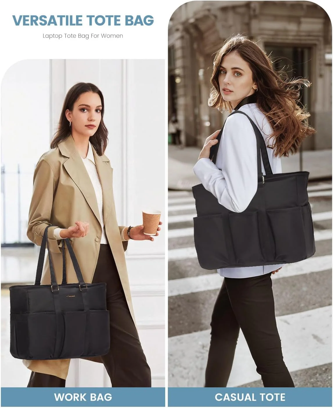 Multi-Pocket Laptop Tote Bag, 15.6" 17.3" - Image 10