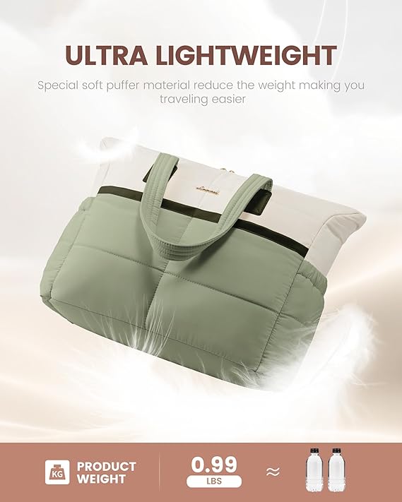 Multi-pocket Puffer Tote Bag, 15.6" 17.3" - Image 3
