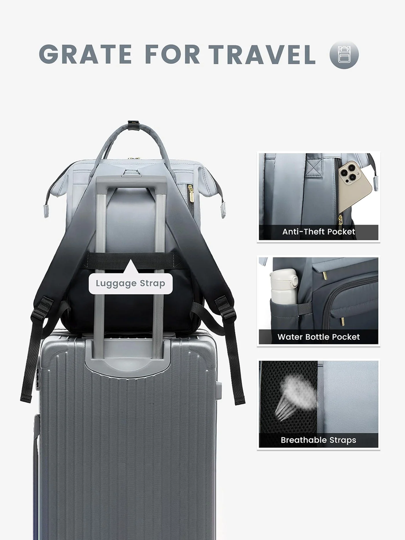 Multicolor Laptop Backpack, 15.6" 17.3" - Image 4