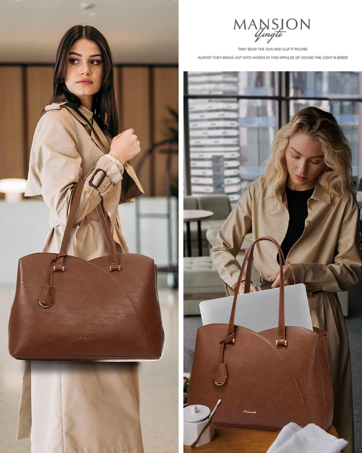 Professional Leather Computer Bag, 15.6" - Image 3