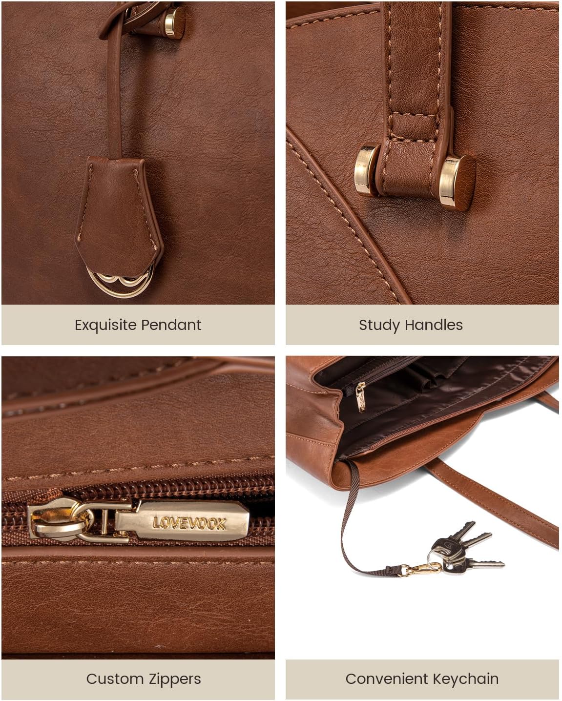 Professional Leather Computer Bag, 15.6" - Image 6
